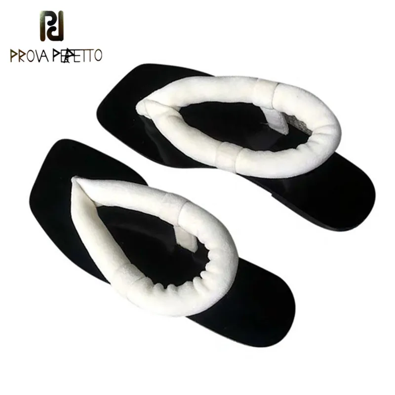 

Prova Perfetto Split Toe Slippers Women Flat Heel Summer Beach Shoes Fashion Casual Slides Outdoor Muller 2019 Flipflops Ladies