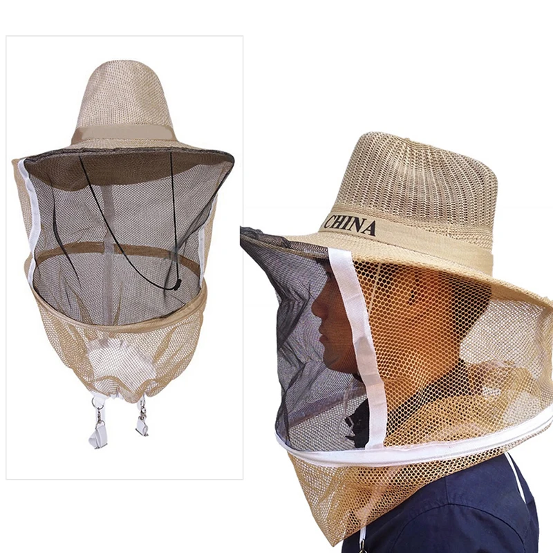 Beekeeping Cowboy Hat Mosquito Bee Insect Net Veil Head Face Protector