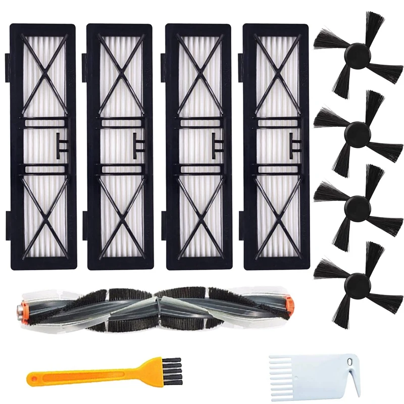 

Replacement Parts Kit - 1 Main Brush 4 Side Brushes 4 High Efficiency Filters for Neato Botvac D Series - Vacuum Cleaner Brush