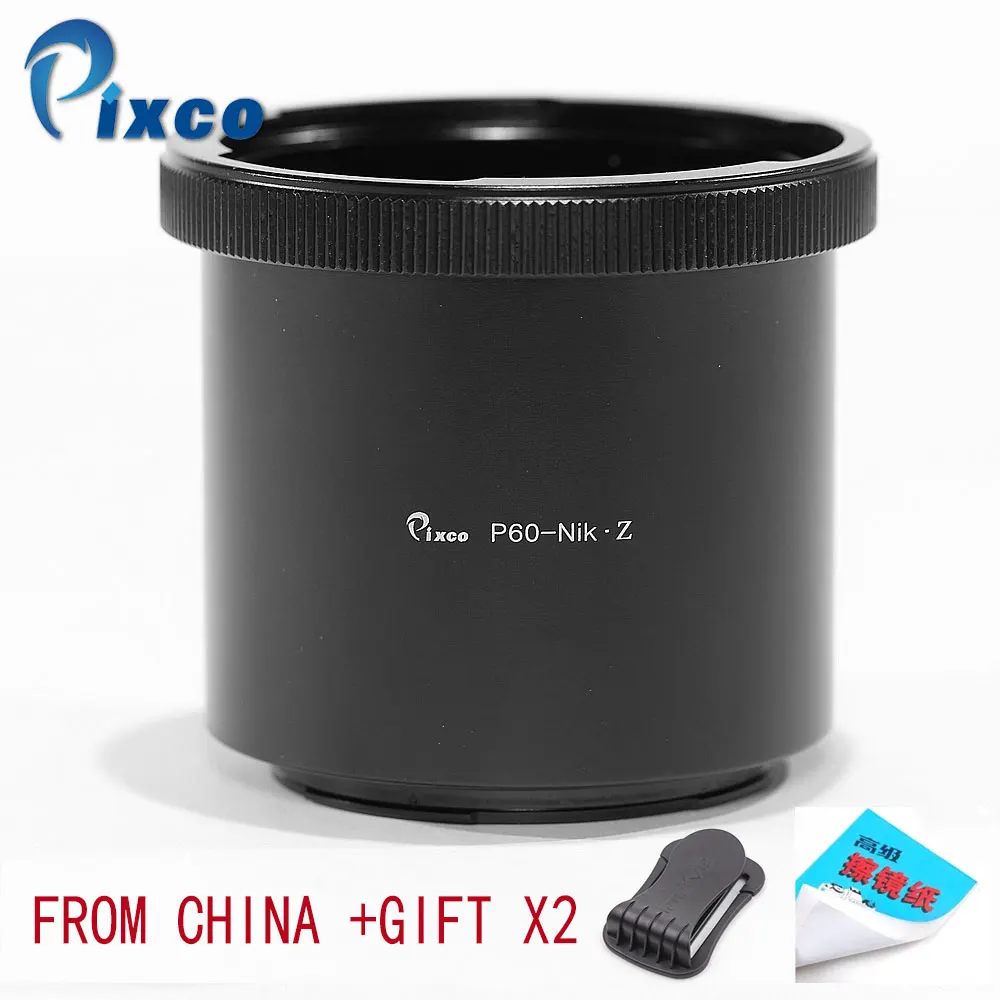 

Pixco Form China+2 Gift For P60-NikZ Z6 Z7 Lens Mount Adapter Ring for Pentacon 6 / Kiev 60 Lens to for Nikon Z Mount Camera