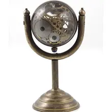 Новые винтажные часы с шаром, бронзовая подставка, часы с скелетом