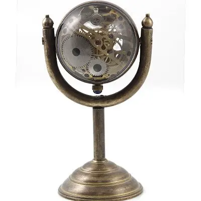 

new Vintage Ball Watch Bronze Stand Skeleton Clock Collect freeship hot