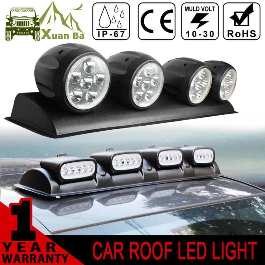 XuanBa 100W LED Light Bar DRL 12V Car Discovery Roof Lights SUV Dome