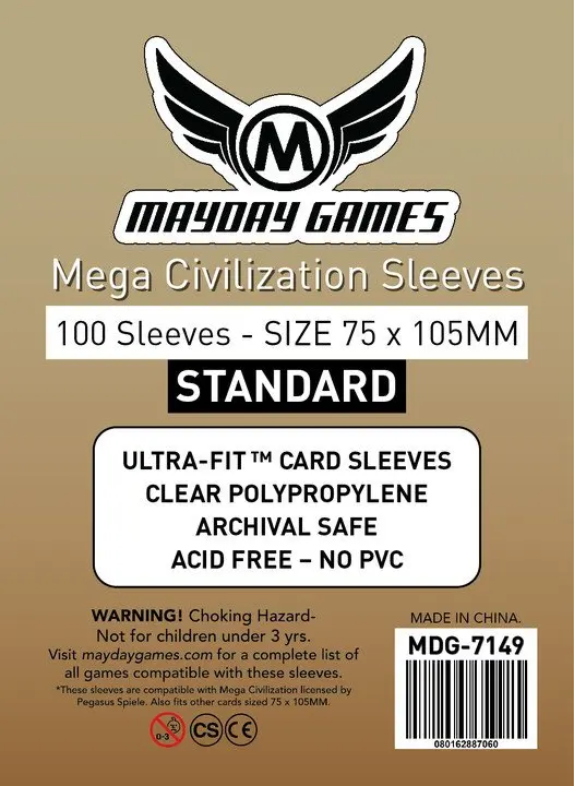 200 рукава Mayday карты рукава для 75*105 мм Мега цивилизации карточная игра протектор Настольная игра рукав 7149