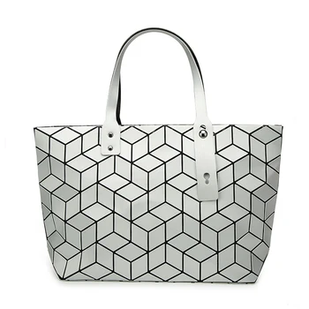 

2018 Fashion Bag Women Matt Tote Folding Bag Summer Geometric Hand Bags Handbag Ladies Shoulder Bag