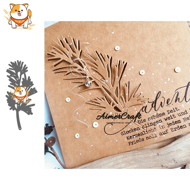 

Fir Branch Plant Metal Cutting Dies Scrapbooking Stencil For DIY Paper Card Decorative Embossing Die Cut Craft Dies New 2019