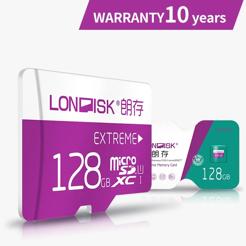 LONDISK 128 GB microSDXC/TF/Flash Card UHS-I(U1)/UHS-I(U3)/Class 10(C10) карты памяти для дрона/смартфона