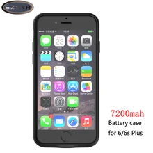 Чехол для внешнего зарядного устройства для iPhone 6, 6 S/6, 6splus, 5000 мАч/7200 мАч, внешний аккумулятор, чехол, запасная упаковка, Зарядка для iPhone
