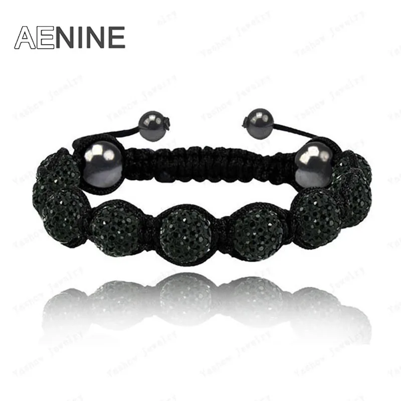 Women Crystal Rhinestone Bracelet 10mm Micro Pave CZ Disco Ball Beads