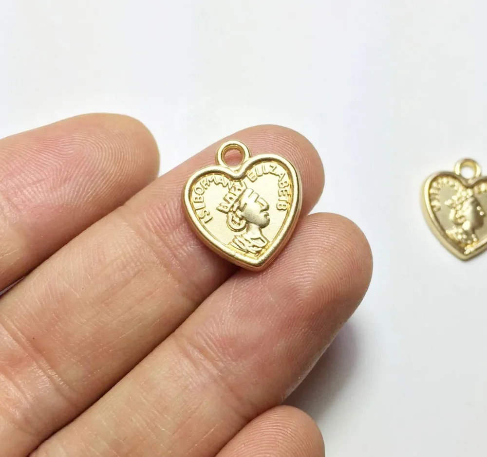 Eruifa 20pcs'16*14 мм красота голова сердце монета цинковый сплав ожерелье, серьги браслет ювелирные изделия DIY ручной работы 3 цвета