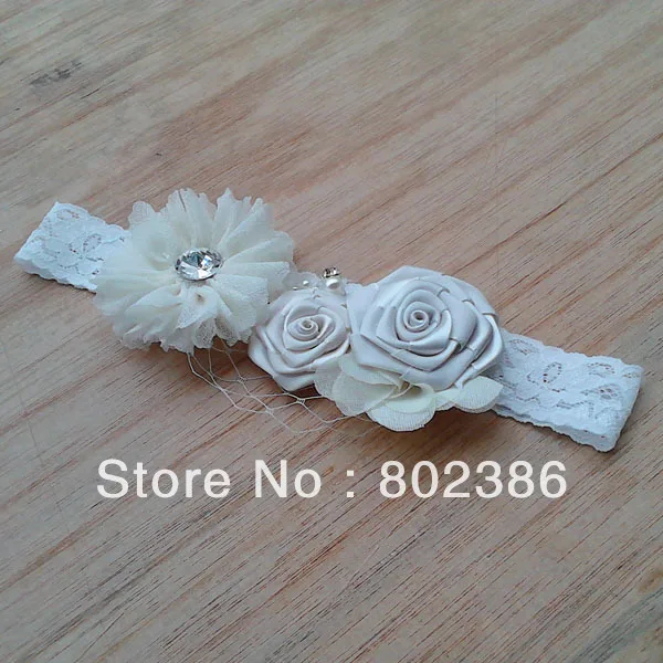 

Free Shipping Ivory Rose Flower Headband,Kids Hair Accessories,Girl Headband