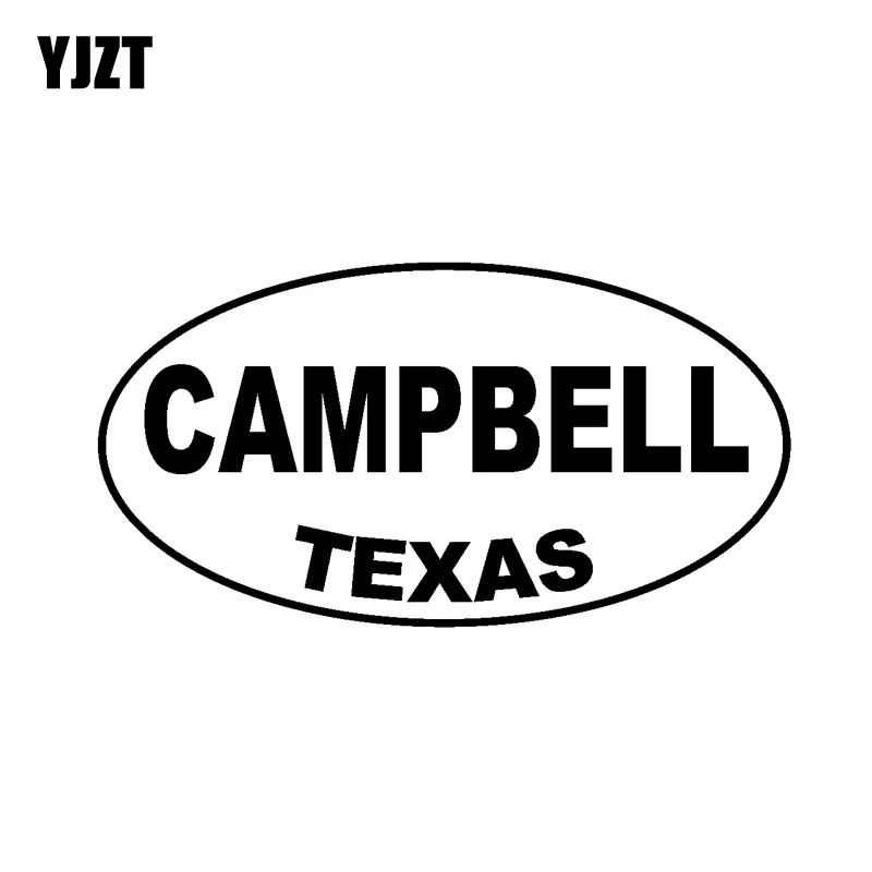 YJZT 13 4 см * 7 1 CAMPBELL TEXAS овальная Автомобильная Наклейка Виниловая наклейка черный