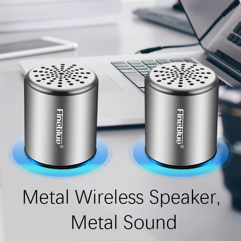 Fineblue MK10 Bluetooth Динамик 4,2 стерео 3D стерео сабвуфер наушники-вкладыши TWS с Мини Металл Беспроводной Hands-free небольшой Динамик доступа мкм