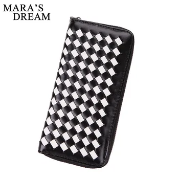 

Mara's Dream 2020 Women PU Leather Clutch Wallets Portefeuille Plaid Zipper Coin Purse Card Holder Zipper Wallet Women Money Bag