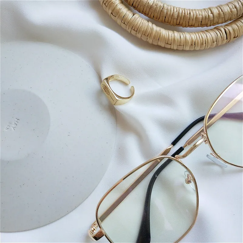 Женское серебряное кольцо Flyleaf открытое золотистое из стерлингового серебра 925