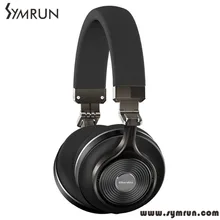 Symrun Headset With Microphone For Music, Foldable Wireless Earphone, Metal Headband Phone Headset