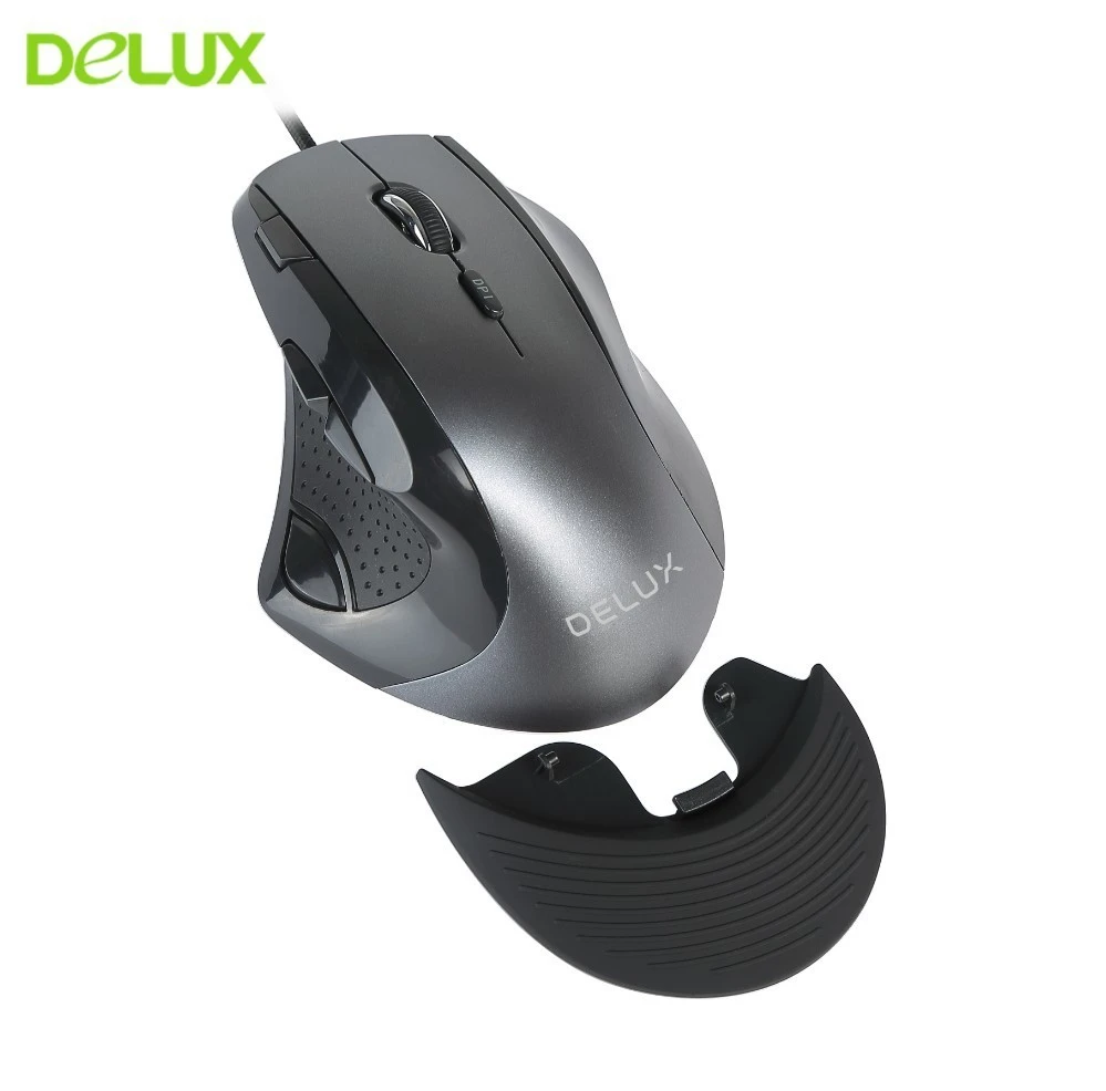 

Delux M910BU Gaming Vertical Mouse Ergonomic Optical Usb Computer Gamer Mause 9 Button 4000 DPI Wired 3D Wheel Game Mice For PC