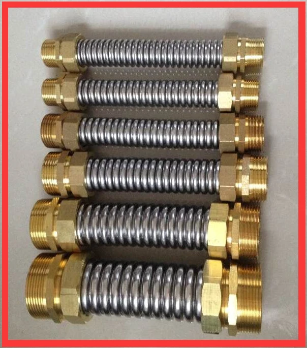 30cm. DN32 Copper Head Air Conditioning Stainless Steel Corrugated Pipe