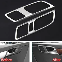 YAQUICKA 2 Pz/set In Acciaio Inox Auto Porta Interna Maniglia Telaio Trim Styling Autoadesivo Per Volkswagen Sharan 2013 2014 2015 2016
