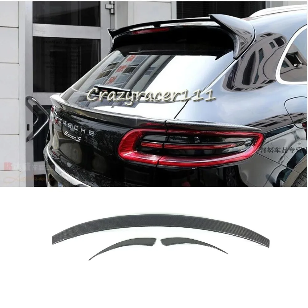 

Macan 3Pcs Carbon Fiber Rear Middle Trunk Lip Spoiler Wing for Macan 2014-2015 Car Styling