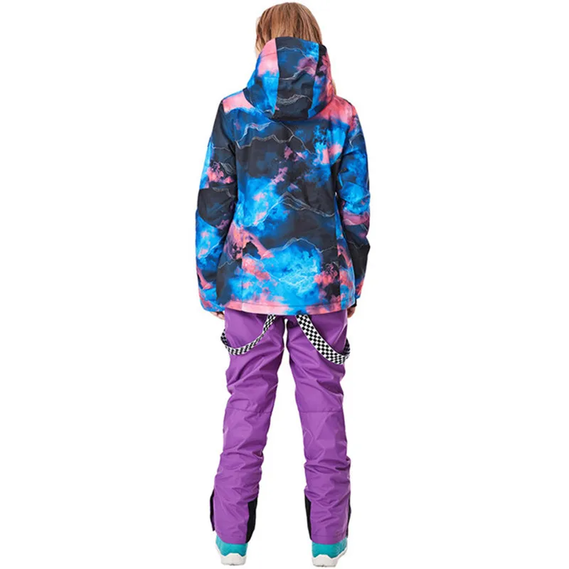 على الجليد الدعاوى النساء الشتاء بدلة تزلج للماء الحرارية على الجليد سترة بناطيل تزلج تنفس الثلوج بدلة تزلج في الهواء الطلق الإناث