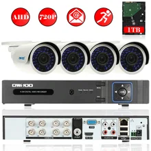 OWSOO 8CH AHD 720P CCTV DVR комплект P2P AHD DVR видео рекордер+ 1 ТБ HDD 4 шт. Водонепроницаемый 720P CCTV камера Открытый комплект системы безопасности