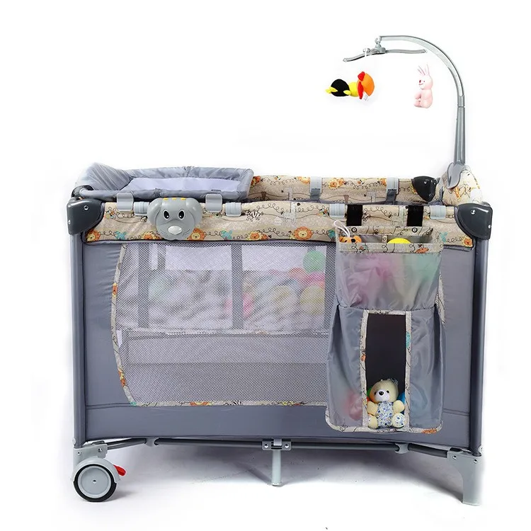 2016 Multi-function portable folding crib bunk beds for children Baby Cribs