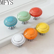 Dresser Knob Drawer Pulls Handles / Ceramic Cabinet Knobs / Kitchen Furniture Hardware Green Red Orange Blue Yellow Black White flower knob dresser knobs drawer handles kitchen cabinet knobs pull handle ceramic rose lotus black blue yellow white red