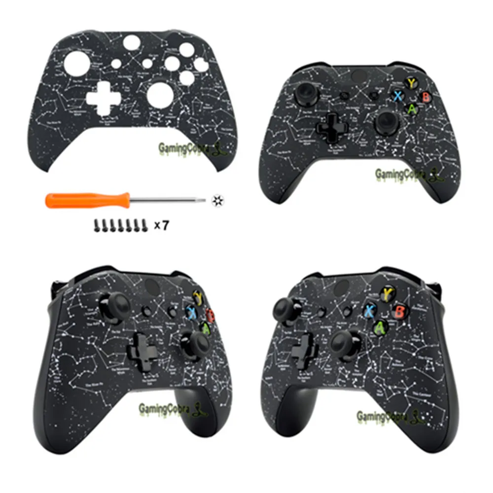Узорчатый Дизайн Мягкий сенсорный замена передний корпус чехол для Xbox One X и One S игровой контроллер# SXOFT2 - Цвет: constellation