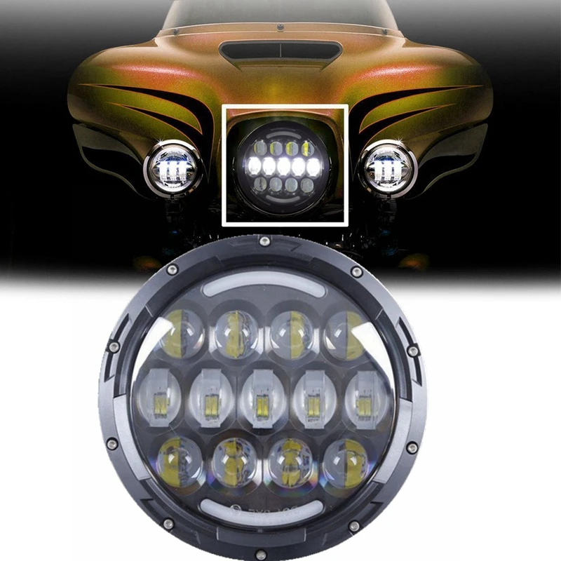 1pcs-Black-7-Inch-Round-105W-LED-Headlights-Hi-Lo-Beam-w-DRL-for-Jeep-Wrangler_