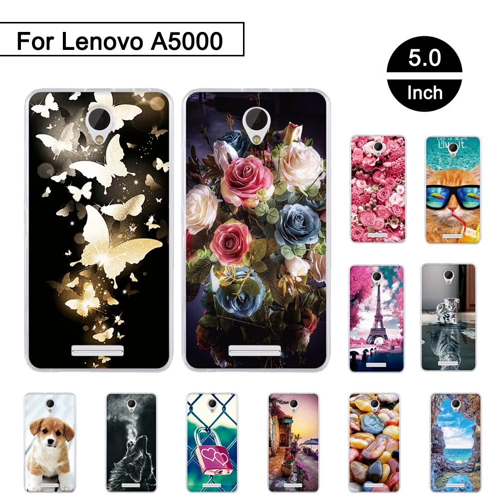 Мягкий чехол из ТПУ Для Lenovo A5000 5-дюймовый силиконовый для A 5000 чехлы сумки a5000