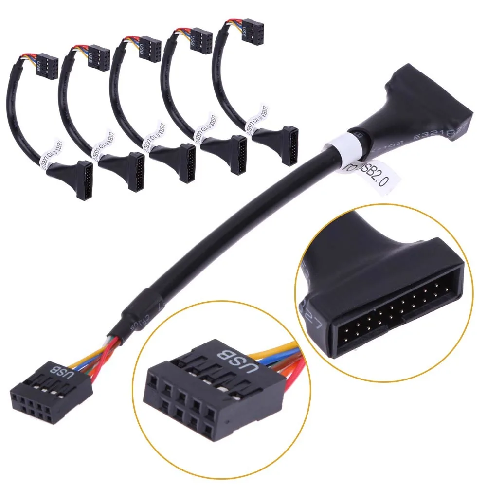 JS20 To Usb 2 0 9 Pin Female Motherboard Cable Data Cord Wire For Cd