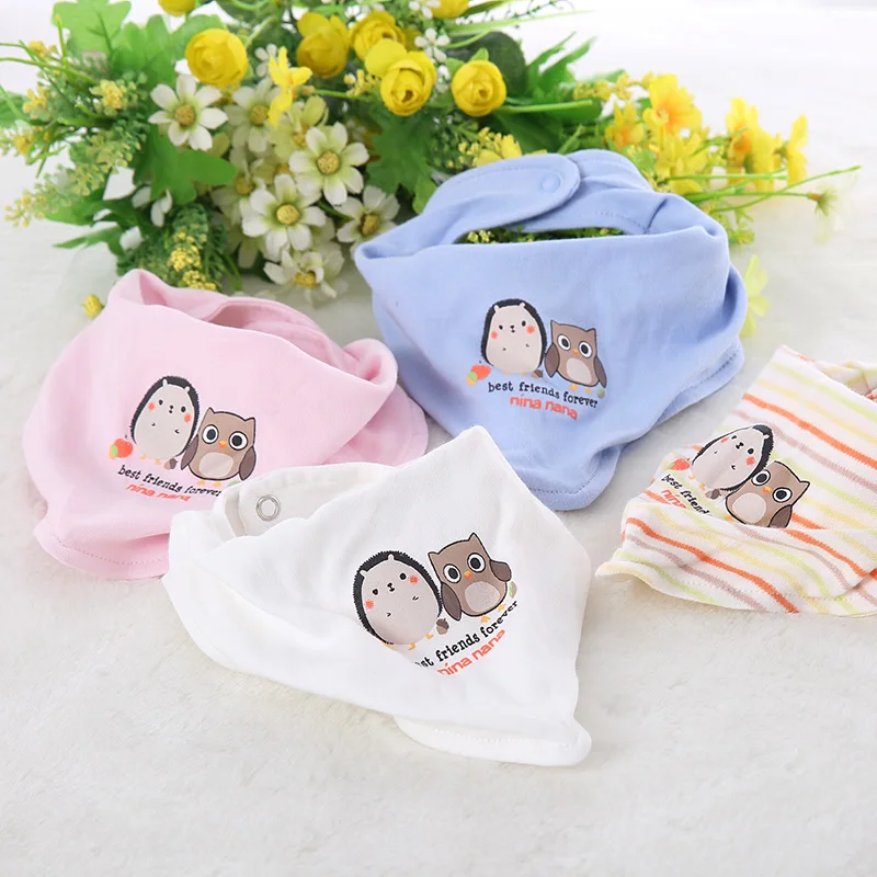 

2-pack Baby Cotton Bibs Newborn Triangle Scarf Double Layer Infant Bandana Soft Absorbent Drool Bibs Gift Set 0-3-6-12months
