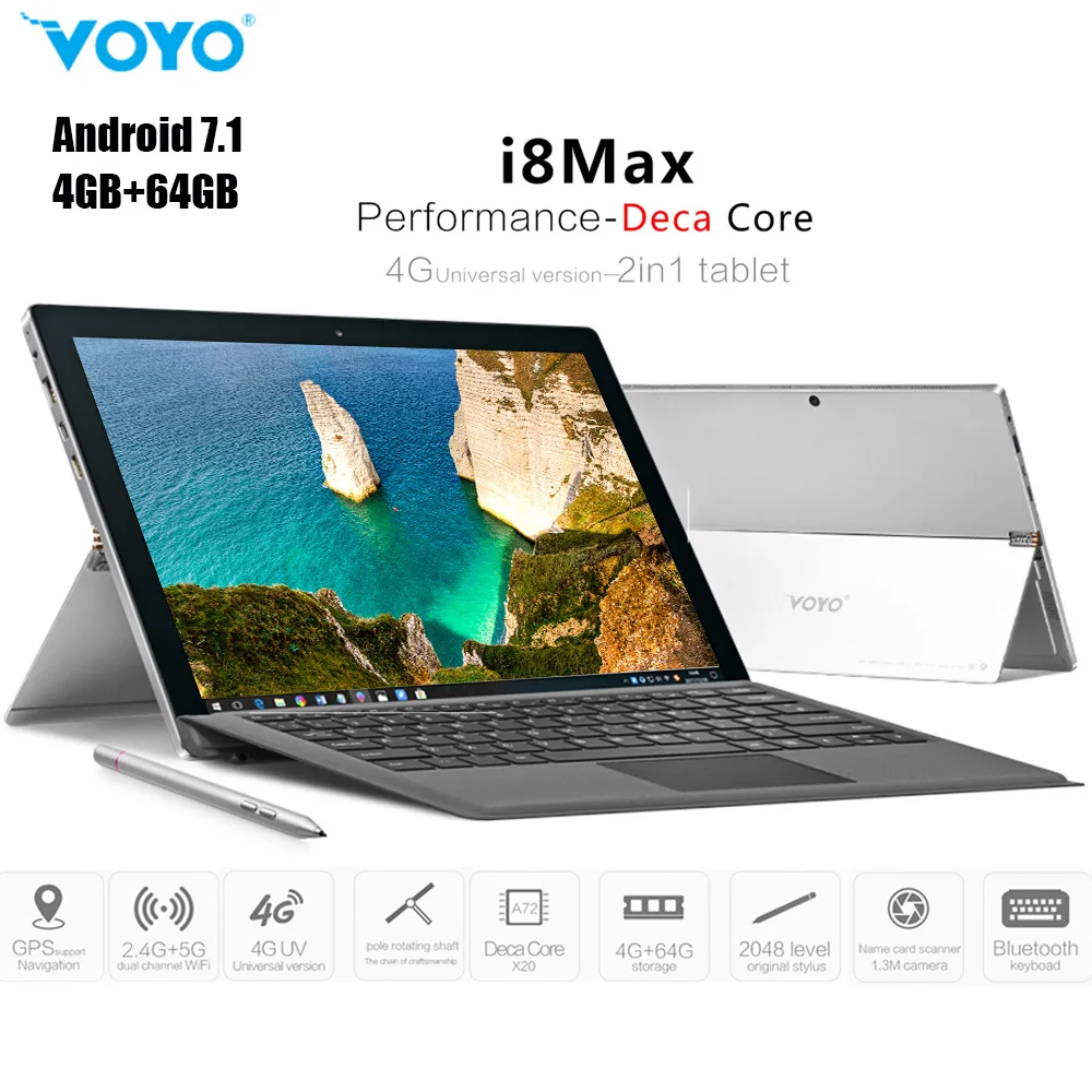 VOYO I8 Max LTE 4G Phablet Android 7 1 4 Гб + 64 10 ''MTK6797 Deca Core 13MP телефонный звонок планшетный ПК OTG