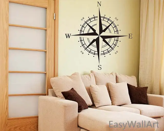 Nautical Comp Vinyl Decal Beach Nursery Decor Wall Art Nautical Comp Vinyl Decal Beach Nursery Decor Wall Art