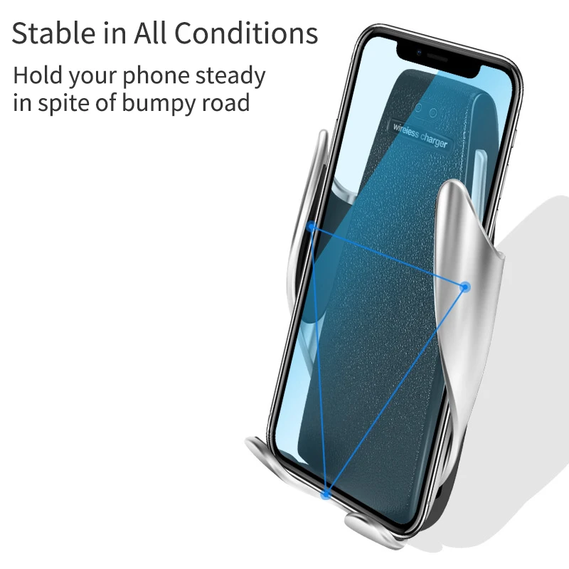 Automatic Clamping Wireless Car Charger 10W Smart Sensor Car Phone Holder Wireless Charger for Samsung S10 iPhone Xs Xiaomi Mi 9