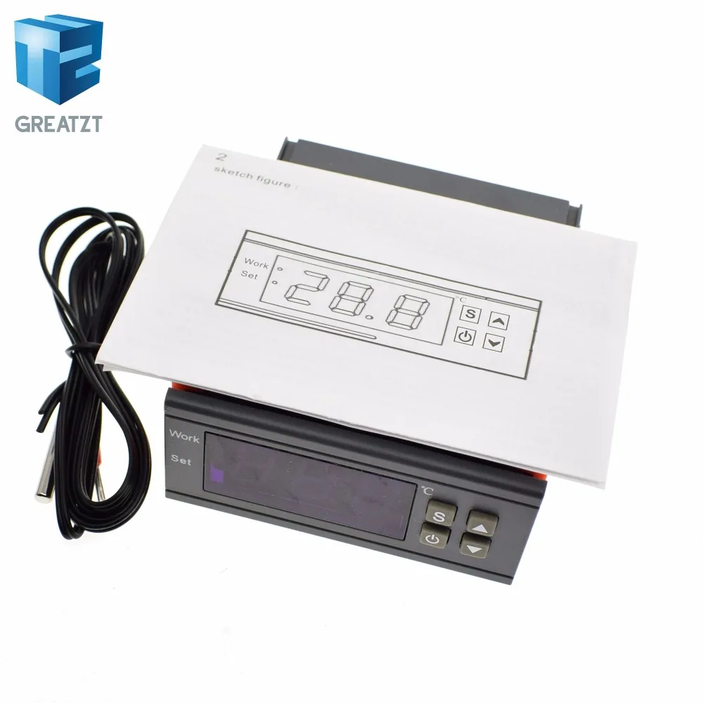 

GREATZT Digital Temperature Controller MH1210W 90-250V 10A Thermostat Regulator with Sensor -50~110C Heating Cooling Control