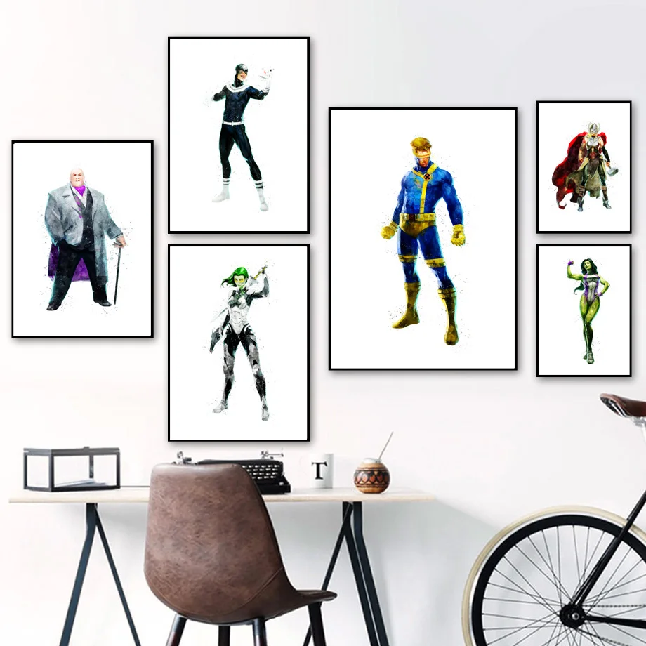 

Superhero Cyclops Jane Foster She-Hulk Wall Art Canvas Painting Nordic Posters And Prints Wall Pictures For Kids Room Home Decor