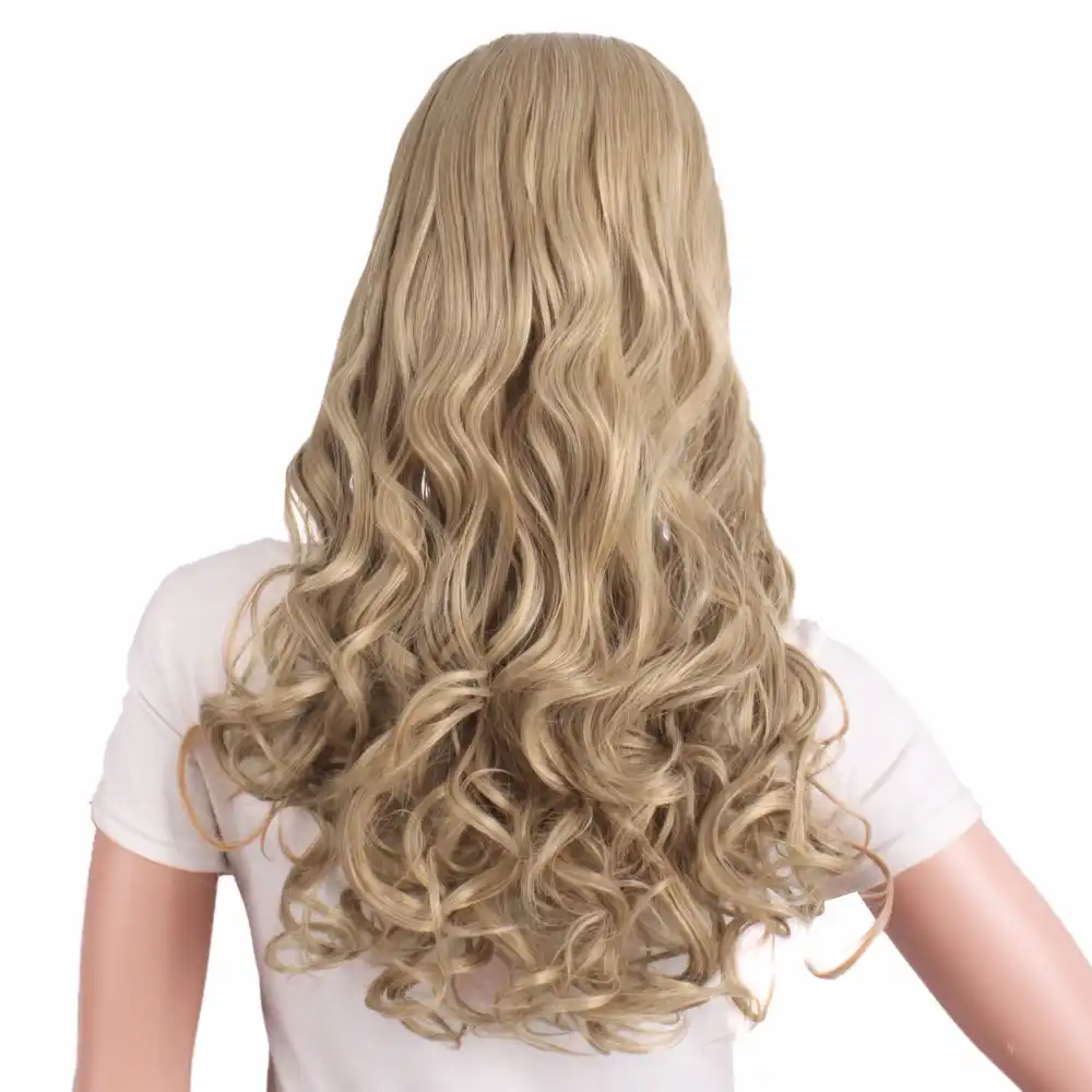 Mapofbeauty 24 Long Wavy Hair Extensions Clip In One Piece Blonde