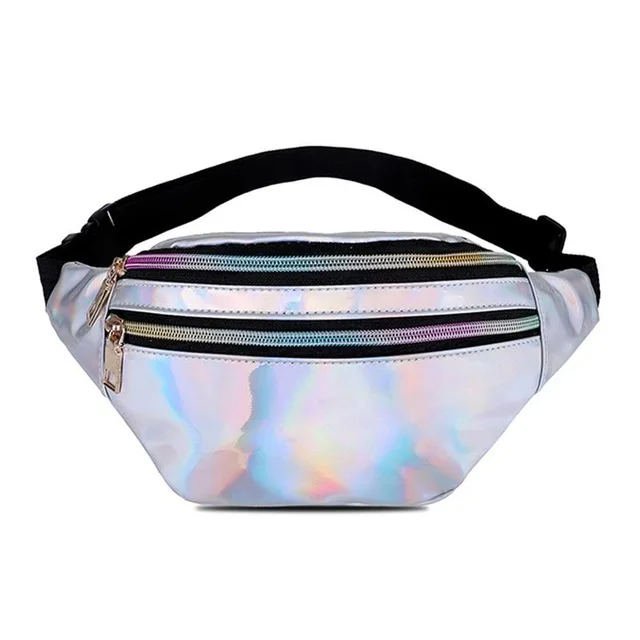 sliver Поясная сумка на пояс Голографическая поясная сумка для женщин розового и серебряного цвета, поясная сумка для женщин, черная Геометрическая поясная сумка, лазерная нагрудная сумка для телефона - Цвет: sliver
