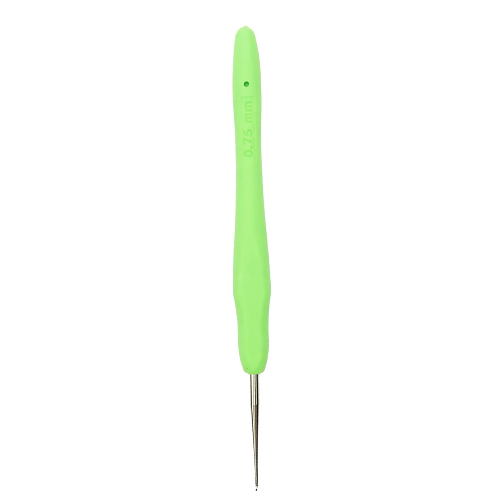 3pcs Soft Grip Handle Stainless Steel Crochet Hook Craft Knitting Yarn Needles for Sewing Arts 0.5-1mm