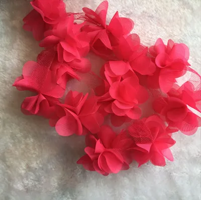 10yd Lot 22 Warna 3d Sifon Bunga Renda Kain Buatan Tangan Bunga