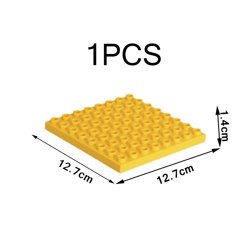 128, 144, 404, 512 точек, набор опорных плит, сборный кирпич, большие частицы, строительные блоки, аксессуар, совместим с Duplo, детский, сделай сам, игрушка в подарок - Цвет: Yellow 64 hole plate