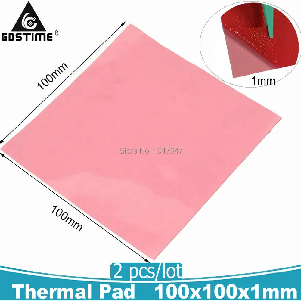 2pcs lot Pink Silicone Thermal Pad 100mm x 1mm Thick