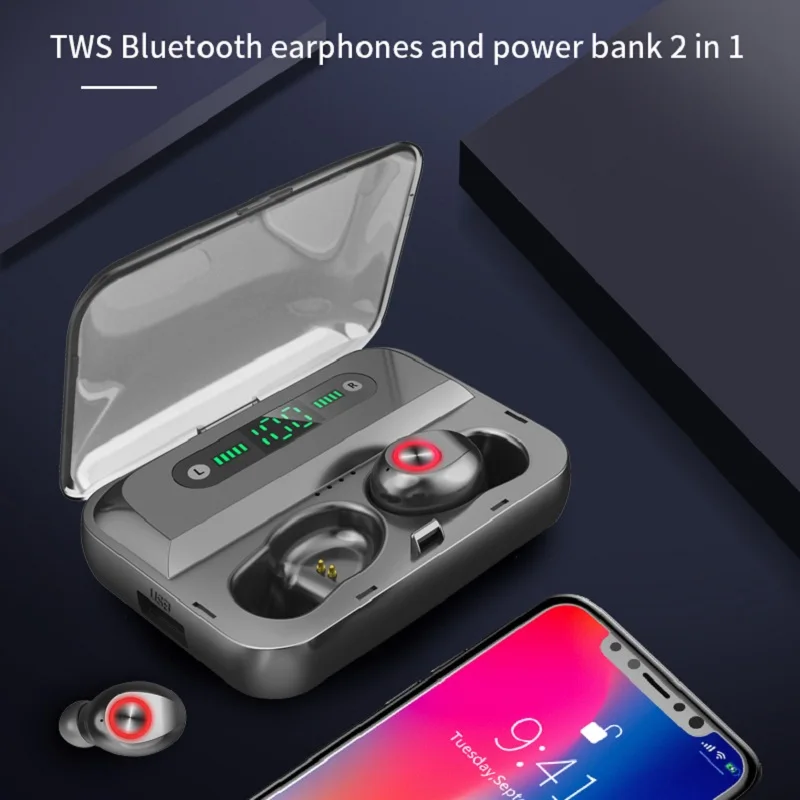 

LED display TWS 5.0 Wireless Headphones 6D Stereo Bluetooth Earphones Sports Headset Waterproof Earbuds LED Power Charging Case