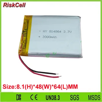

Free shipping 100pcs/lot 3.7V 3000mAh Polymer Li ion battery Lipo For ipod PDA DVD GPS Tablet PC 814864