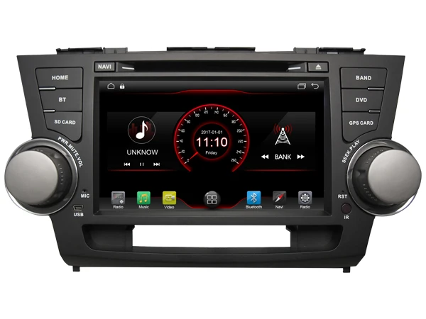 Excellent Fit for TOYOTA highlander OTOJETA android 9.1 Wifi car dvd player device tape recorder GPS headunits with green button light 5