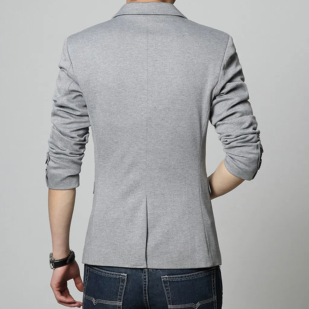 Feitong Блейзер masculino мужской модный стиль костюм на одной пуговице для самостоятельного развития деловой пиджак