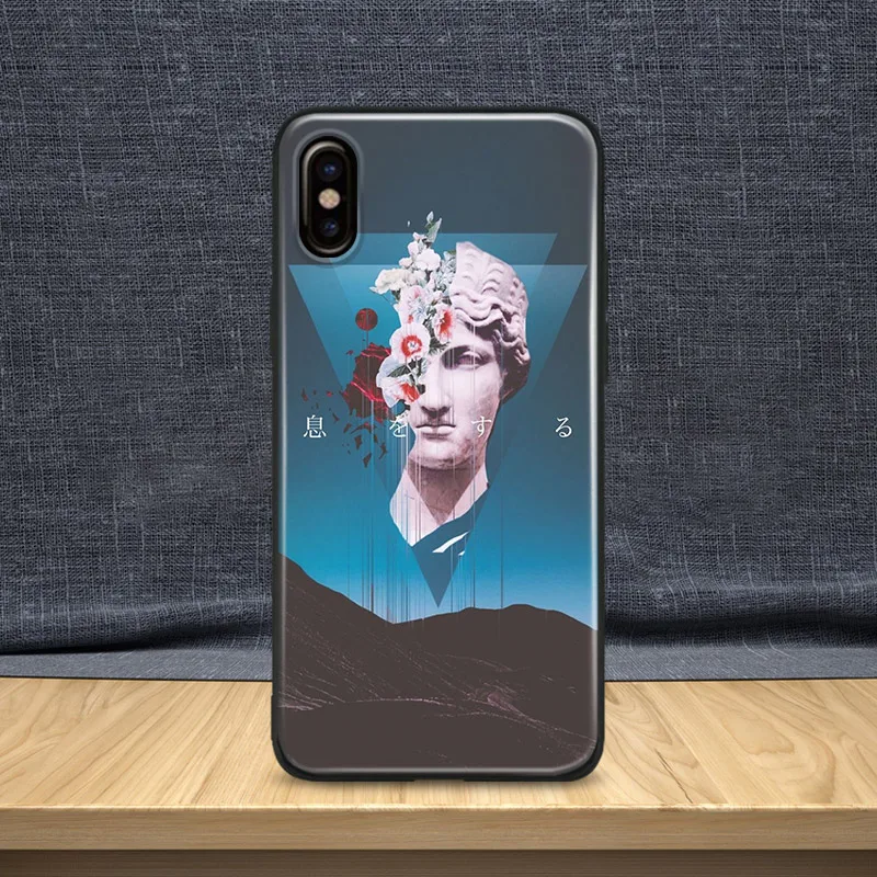 

synthwave vaporwave Aesthetic art Soft Silicone Phone Case Cover For Apple iPhone 5 Se 5s 6 6s 6Plus 6sPlus 7 8 7Plus 8Plus X