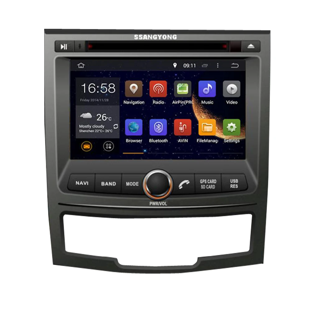 7 &quotIPS экран 4G Android 10 AV выход автомобиля GPS для SSANGYONG KORANDO 2010 2012 dvd плеер навигация